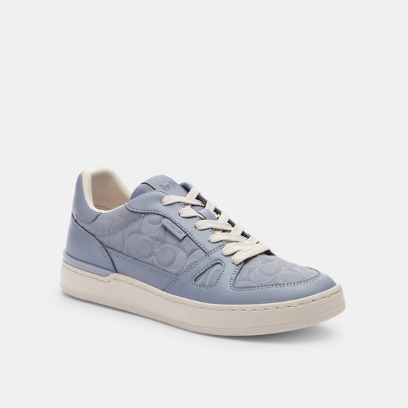 NWT Coach Outlet Clip Court Low Top Sneaker In Signature Suede - Picture 1 of 9